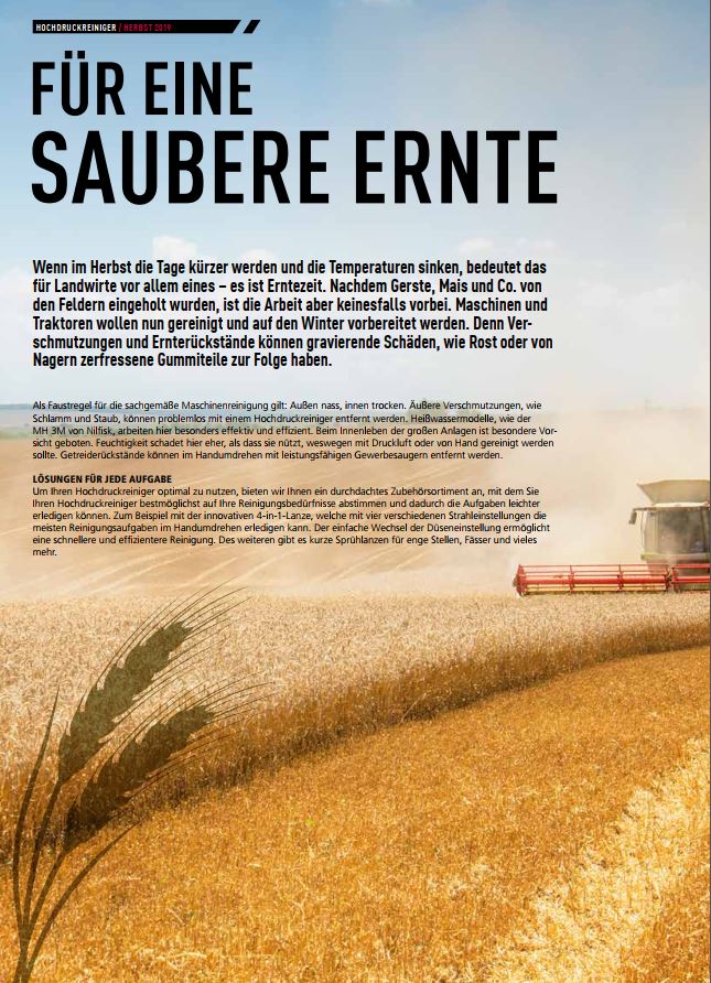 Für eine saubere Ernte